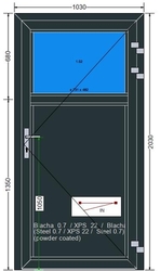 AL-05-MB60-Hliníkové dveře 103x203cm